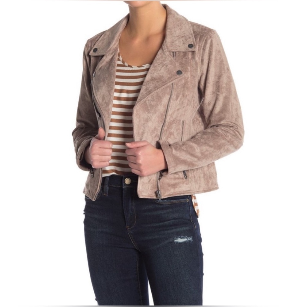 Blank NYC Faux Suede Moto Jacket Size Medium - Picture 9 of 9